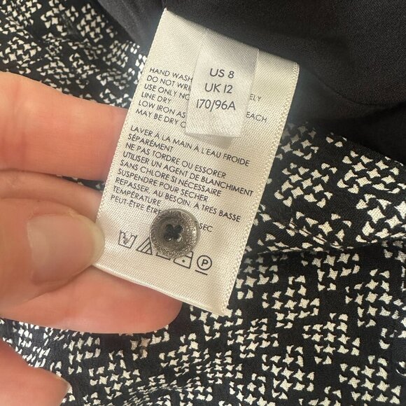 MAEVE for Anthropologie Myka Black Print Wide Leg Jumpsuit with Tie Size 8 - Picture 11 of 12